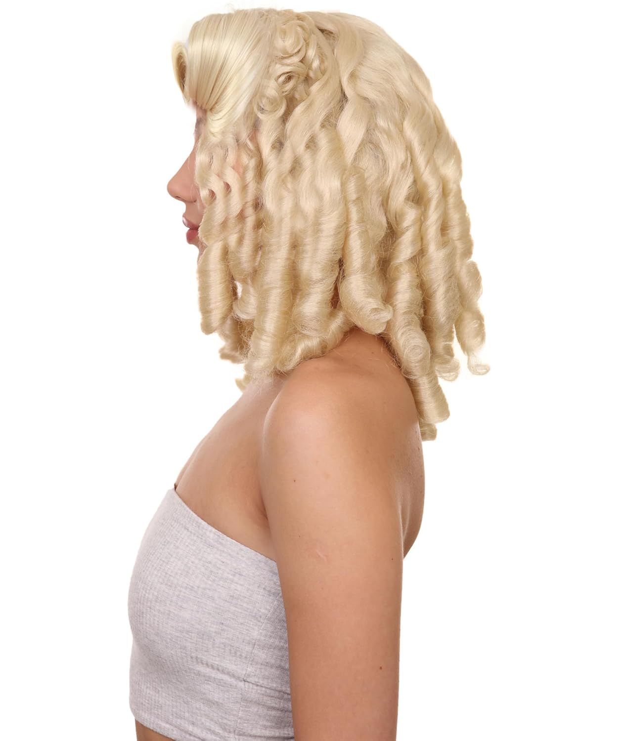 Historical Colonial Lady Blonde Wig Premium - Flame-Retardant Synthetic Fiber Wig