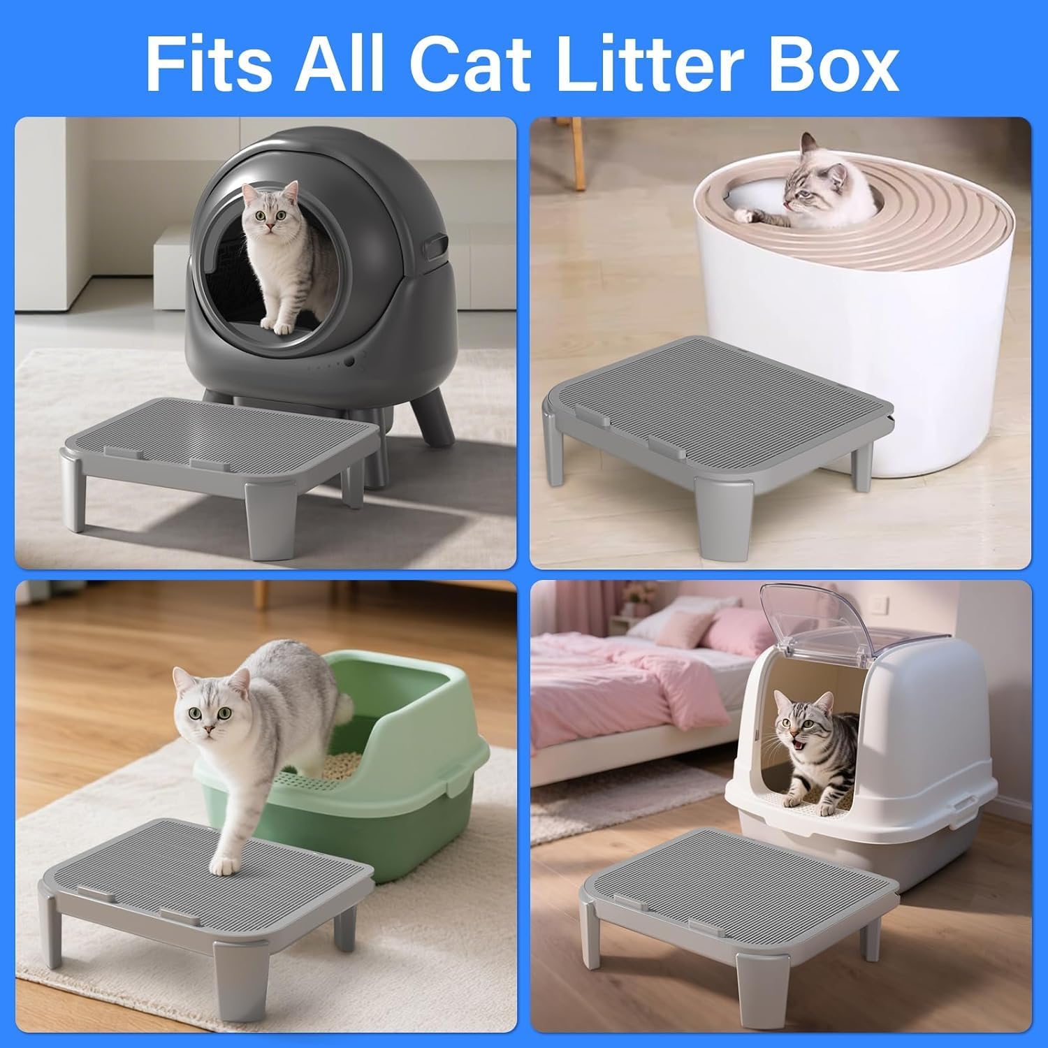 Cat Pedal Step Stool with Filter Function Self Cleaning Litter Box Footstool Compatible with Automatic Cat Litter Box, Self-Cleaning Cat Box Step Stairs
