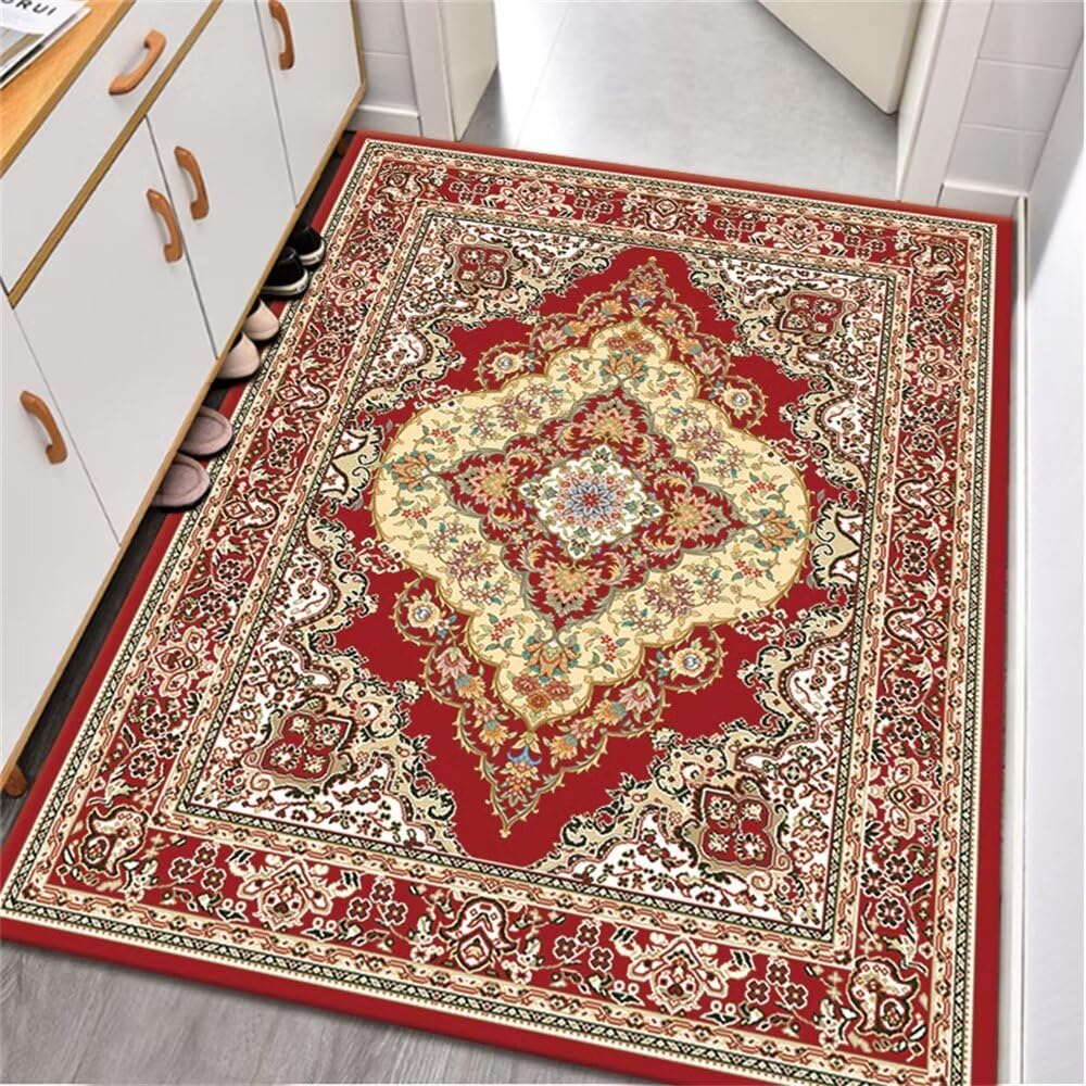 Tapis Extérieur Tapi Salon Le Tapis de Centre de Salon de décoration de Motif de Grand Motif Rouge est Facile à Entretenir Déco Chambre Ado Fille 200X260CM