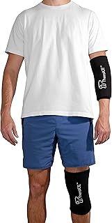 TheraICE Elbow & Knee Ice Pack for Injuries Compression Sleeve, Reusable Gel Cold Pack for Knee, Elbow, Ankle, Calf - Flexible Cold Wrap Recovery for Meniscus, ACL, MCL, Pain Relief (M)
