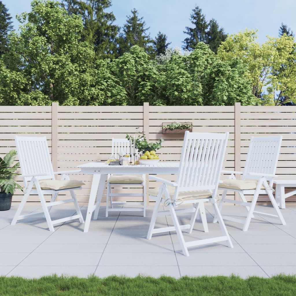vidaXL Cuscini per Sedia 4 pz Bianco Crema 50x50x7cm in Tessuto Oxford