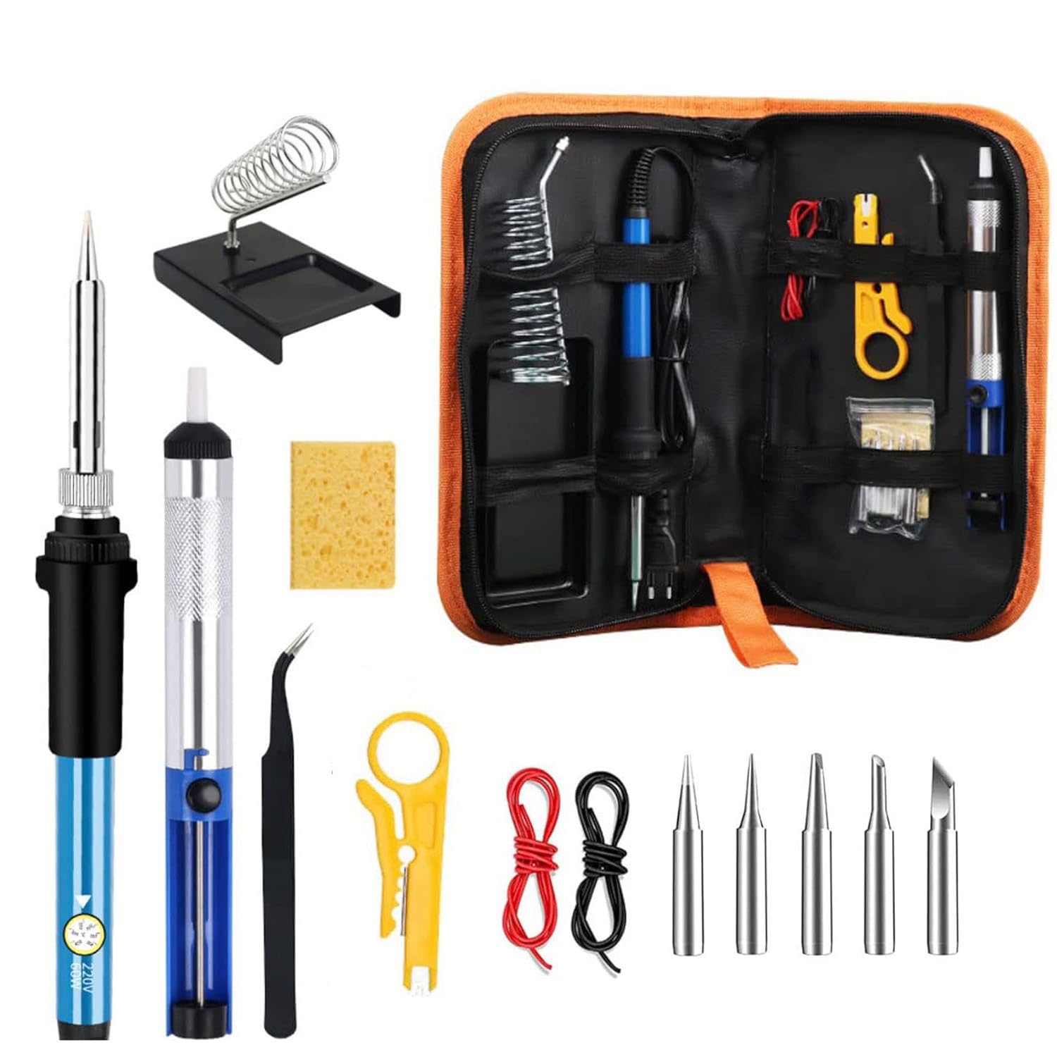 Serplex Soldering Iron Kit Soldering Iron 60 Watt Original Adjustable Temperature Welding Tool,Soldering Kit With Soldering Gun,5Pcs Soldering Tips,Desoldering Pump,Soldering Iron Stand,Tweezers,ac (B0C5SNLDRF) Amazon Price History, Amazon Price Tracker
