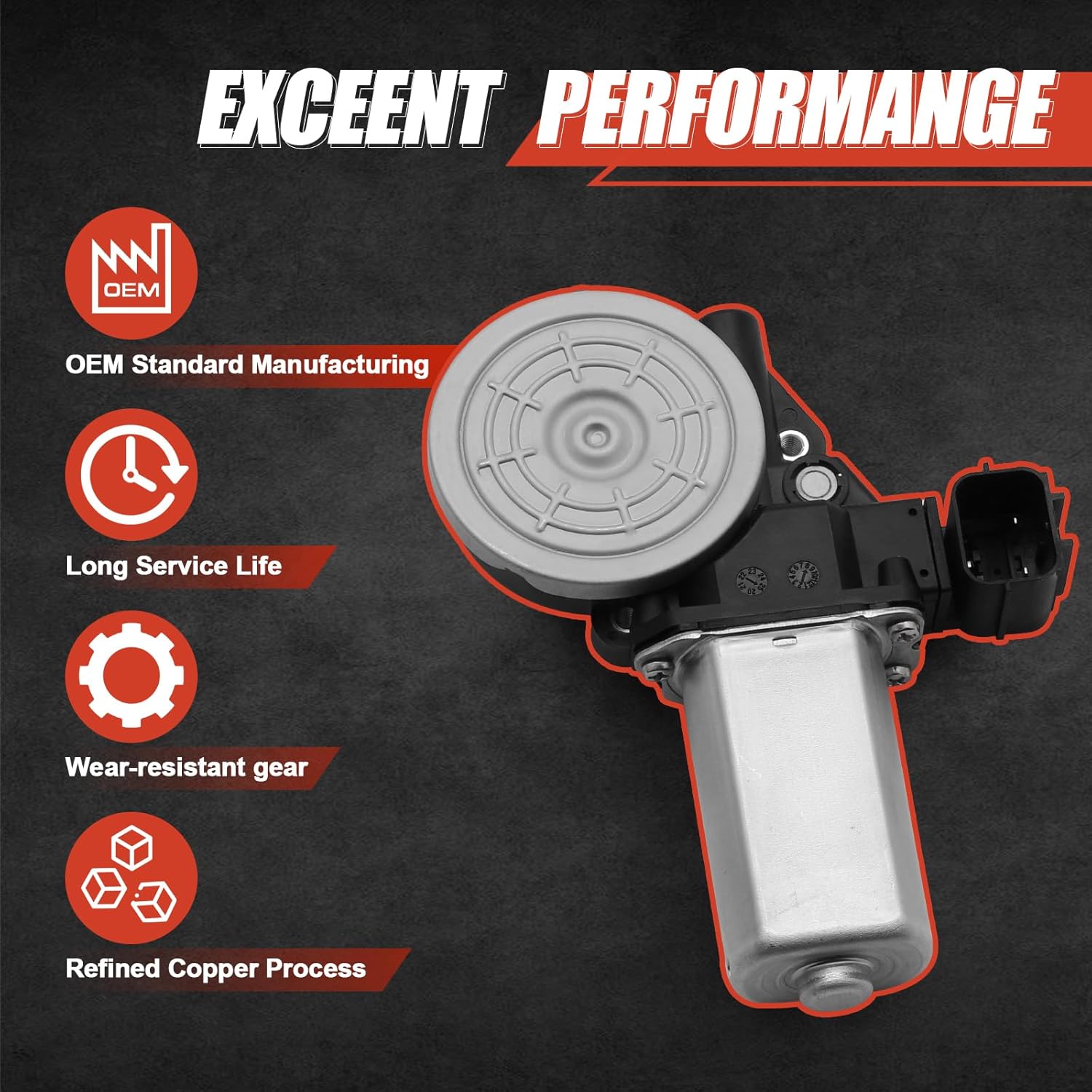 Power Window Lift Motor Compatible with 2008-2025 Isuzu NPR NPR-HD HXR NQR NRR ELF, 2008-2010 GMC & Chevy W3500 W4500 W5500/HD, Front Right Passenger Side Replace# 8980584240 8980584290A