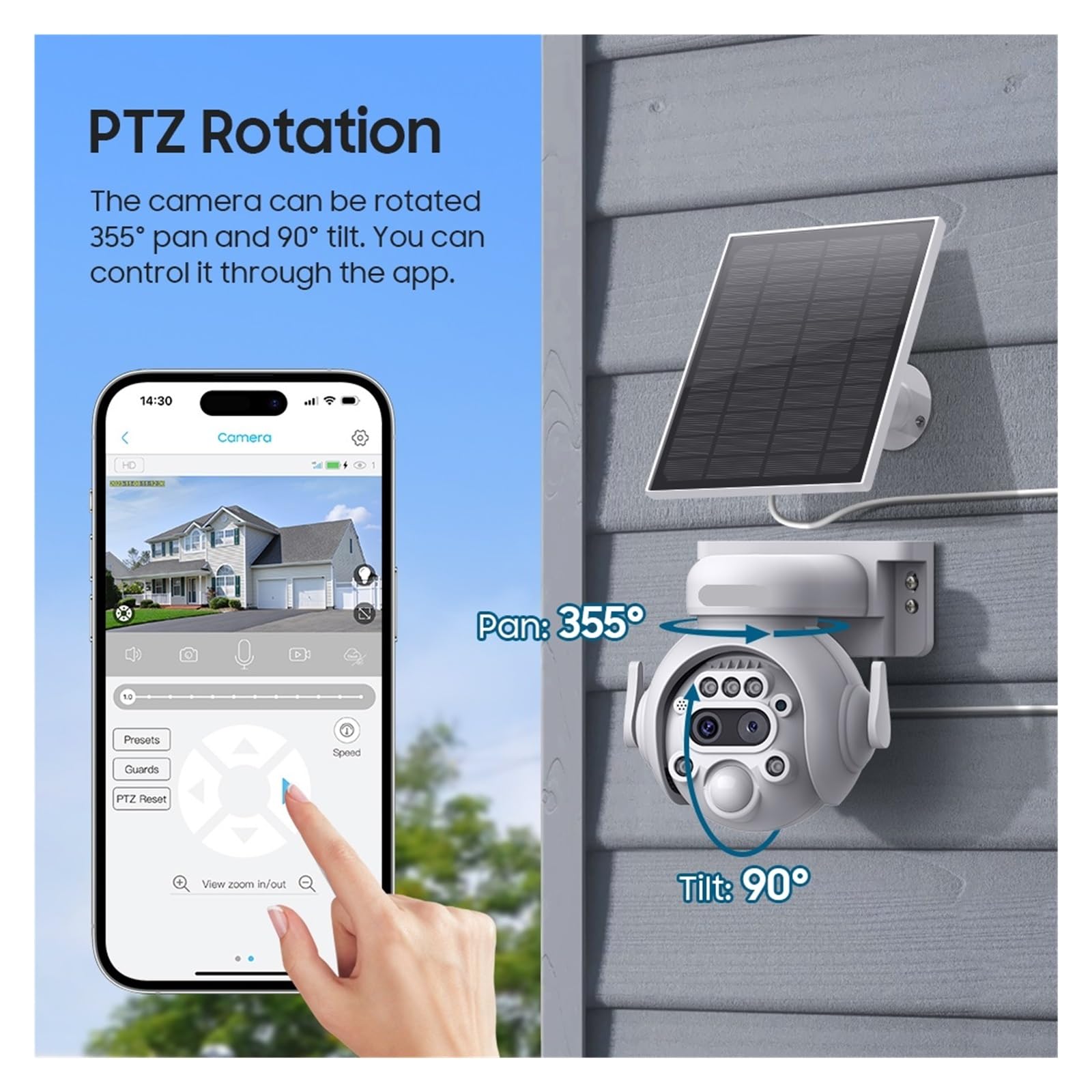 Caméra de sécurité extérieure Solaire PTZ 6MP
