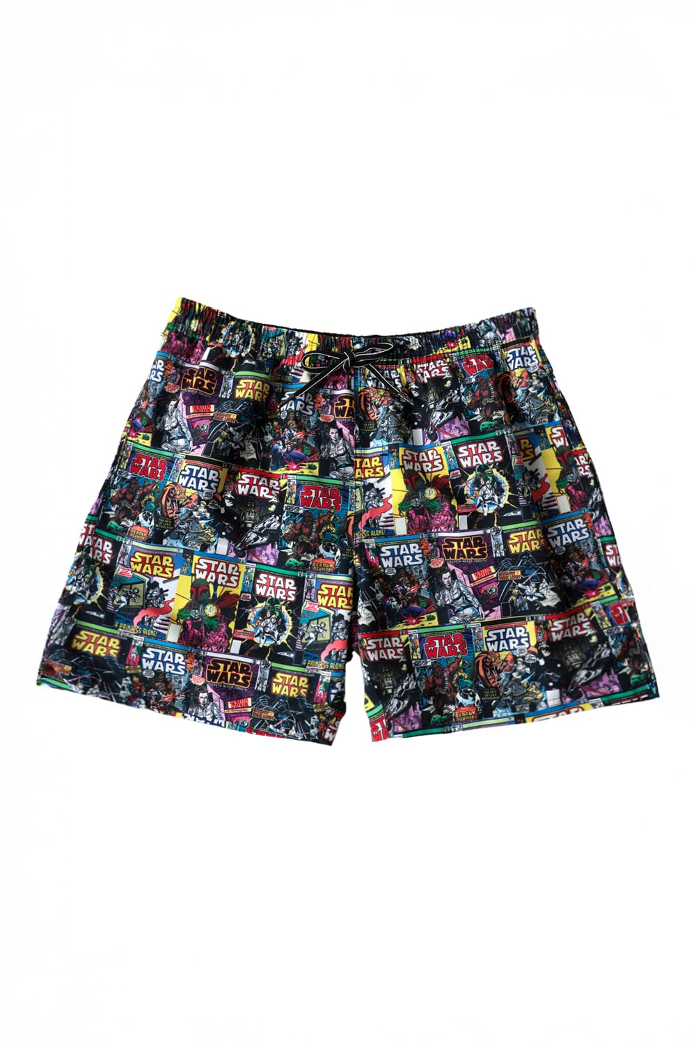 Star Wars bañador Old Comic de Hombre en poliéster con Cinturilla elástica, cordón, Bolsillos Laterales, Bolsillo Trasero y Forro Interior Veraniego Multicolor