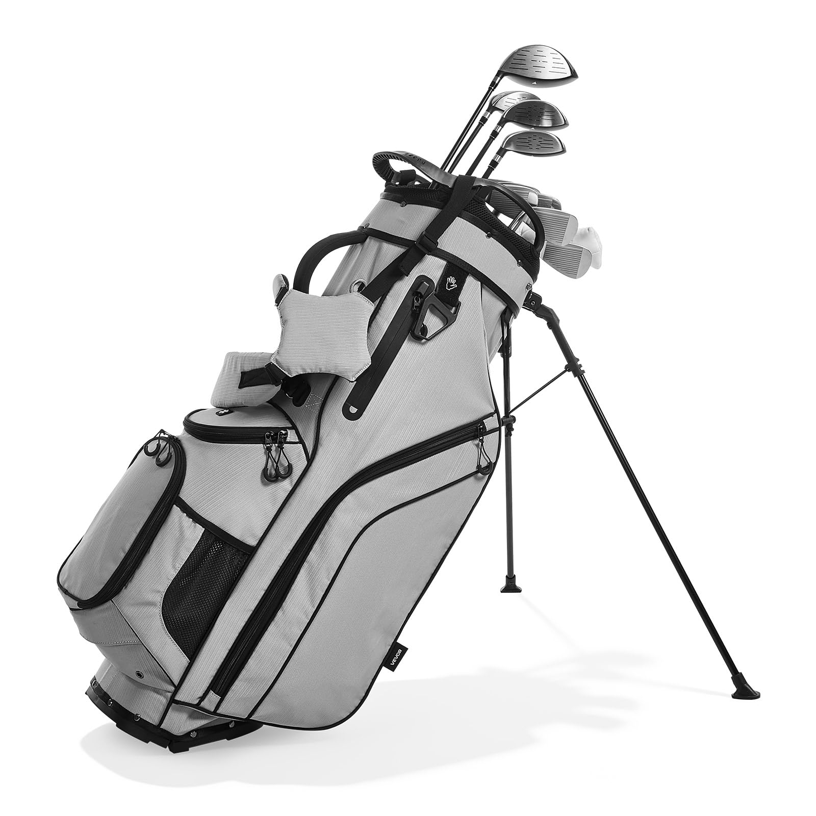 VEVOR Borsa da Golf Portaoggetti Mazze, Borsa da Golf con Supporto da Pavimento Tracolla Doppia Copertura Antipioggia, Materiale in Poliestere Rivestimento Interno in PU 210D 420 x 260 x 930 mm