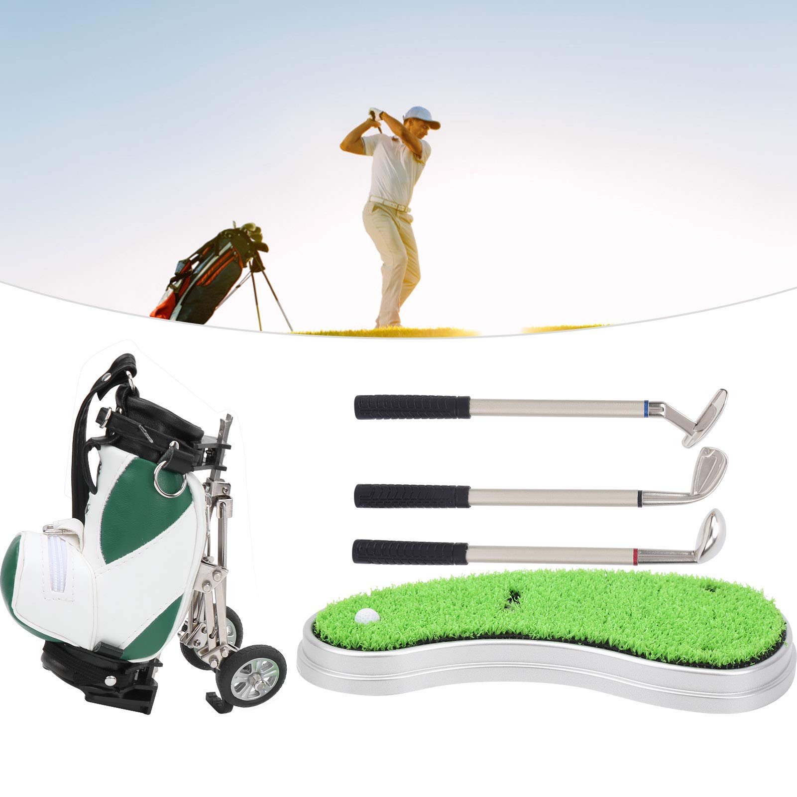 Alomejor Portapenne da Golf Set di Penne da Golf da Tavolo con 3 Penne a Sfera con Souvenir da Golf