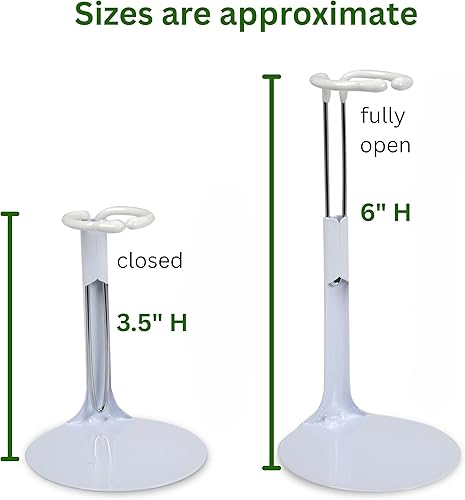 Miniatura 4 de BANBERRY DESIGNS Juego de 8 soportes ajustables de metal blanco y vinilo que se expanden aproximadamente. 3 58" a 6"