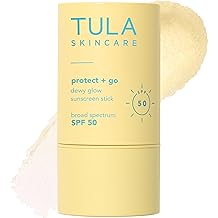 TULA Skin Care Protect + Glow Daily Sunscreen Stick Gel Broad Spectrum SPF 30 - Skincare-First, Non-Greasy, Non-Comedogenic &amp; Reef-Safe with Pollution &amp; Blue Light Protection.