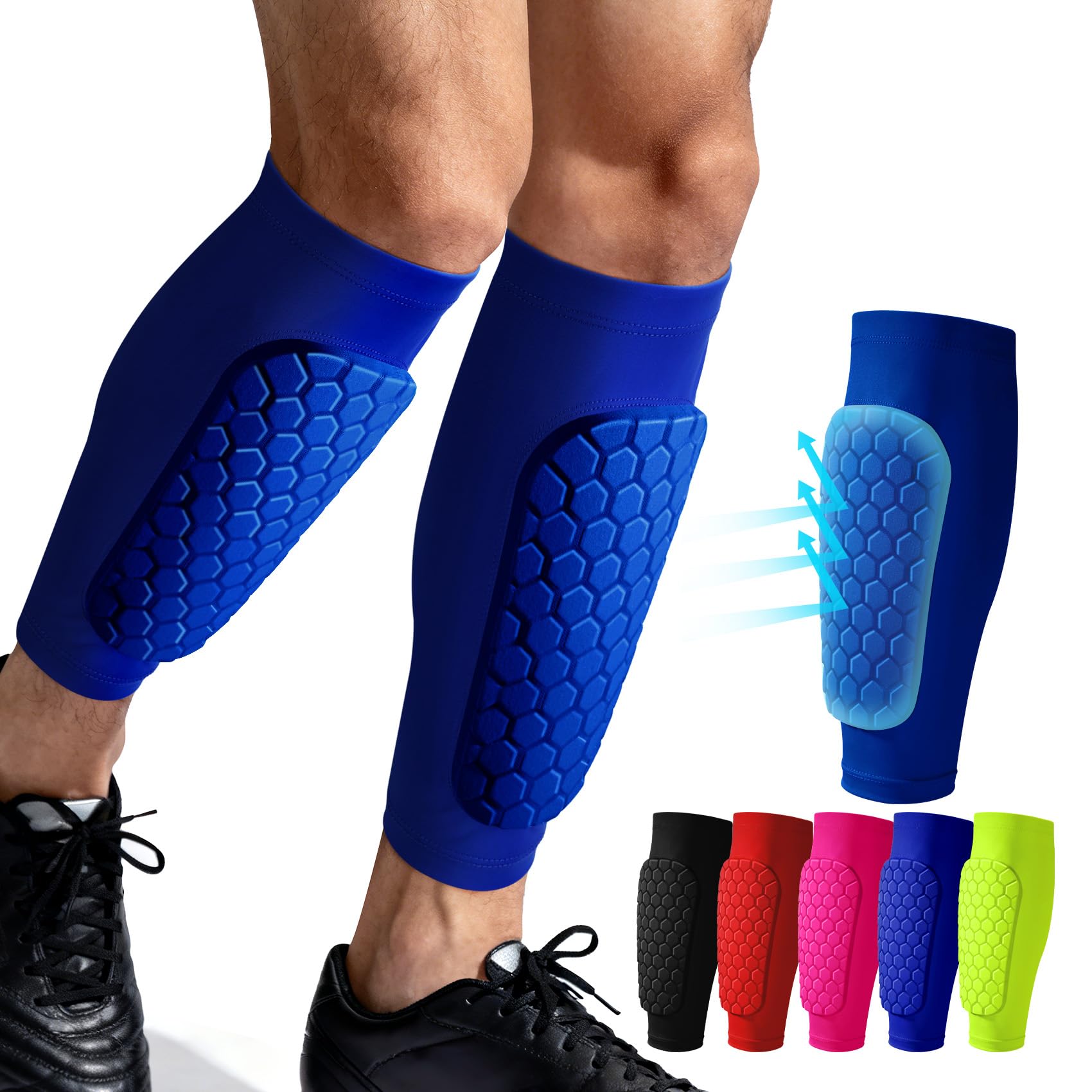 Football Shin Pads Guards Ski Guards for Kids Youth with Honeycomb Pads