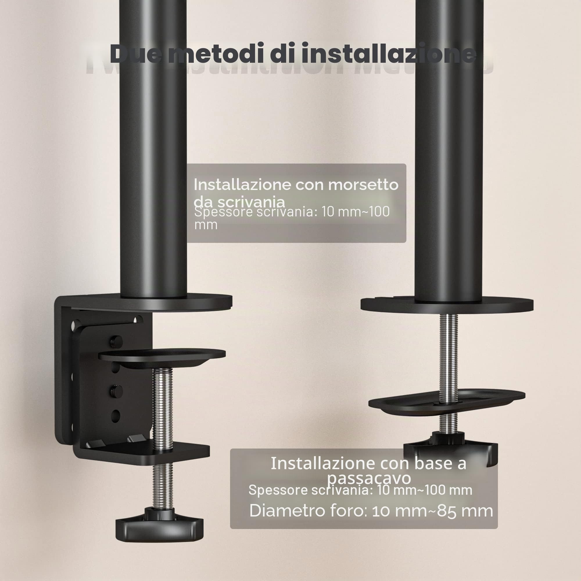 BONTEC Braccio Monitor Singolo per Schermo LED LCD da 13 a 32 Pollici, Ergonomica Inclinazione e Rotazione Braccio Monitor Scrivania con Morsetto, Dimensioni VESA: 75x75-100x100 mm