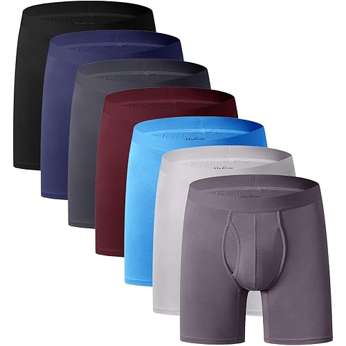 youlehe Men's Underwear Soft Bamboo Viscose Boxer Briefs Stretch Trunks Pack