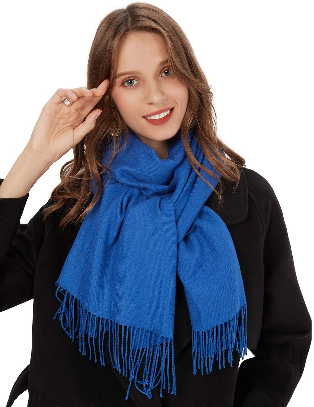 Maamgic Women's Royal Blue Scarves For Pashmina Shawl Wrap Wedding Party Blanket Girls Large Soft Scarves