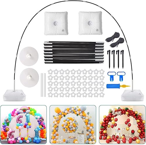 Miniatura 1 de JIONET Kit de arco de globos redondos, marco de telón de fondo circular de fibra para decoración de bodas, fiestas, baby shower, fondo de fotos.