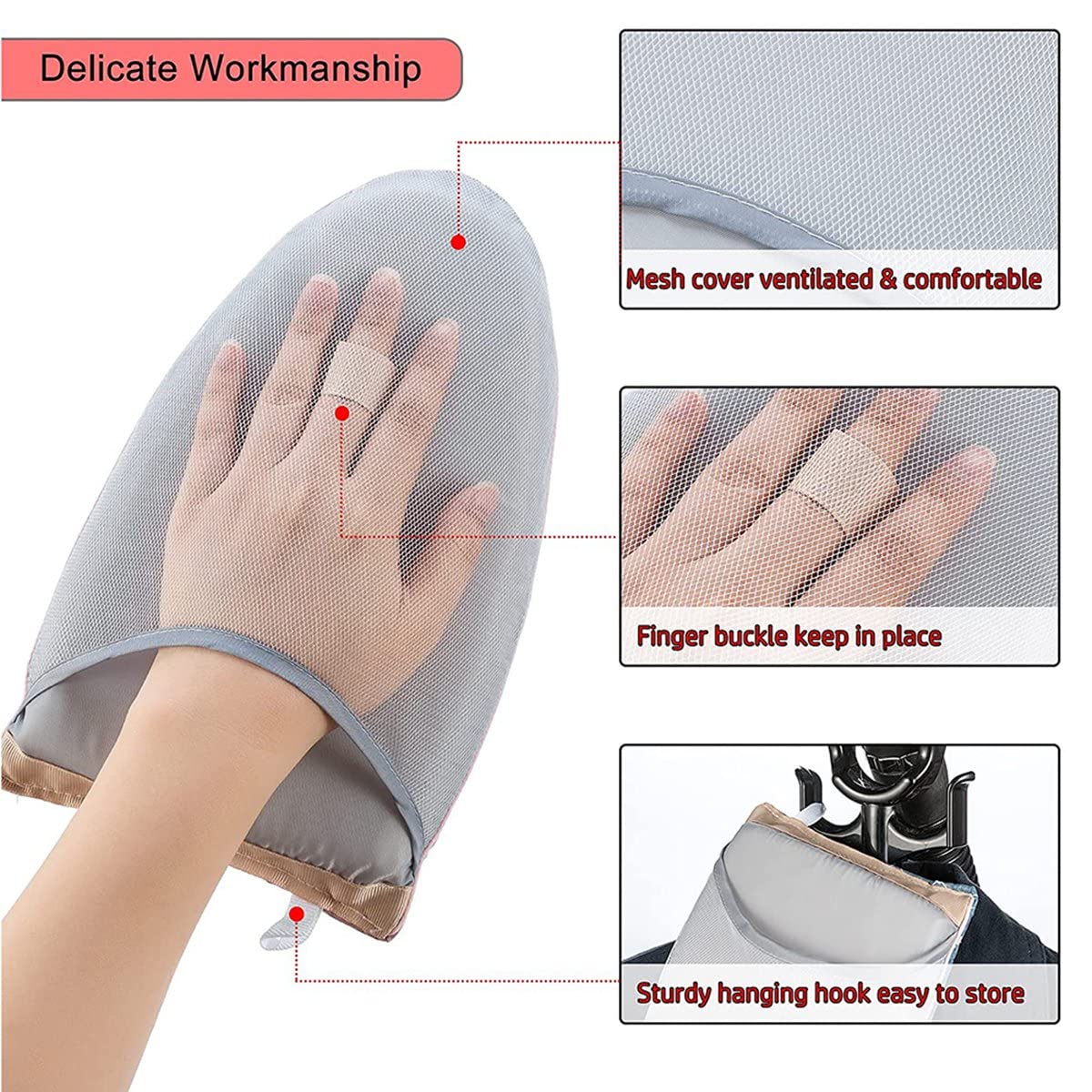 Bloepum Clothing Steam Iron Gloves Steam-Proof Gloves Heat- Clothing Steam Gloves Clothing Steam Accessories Pink