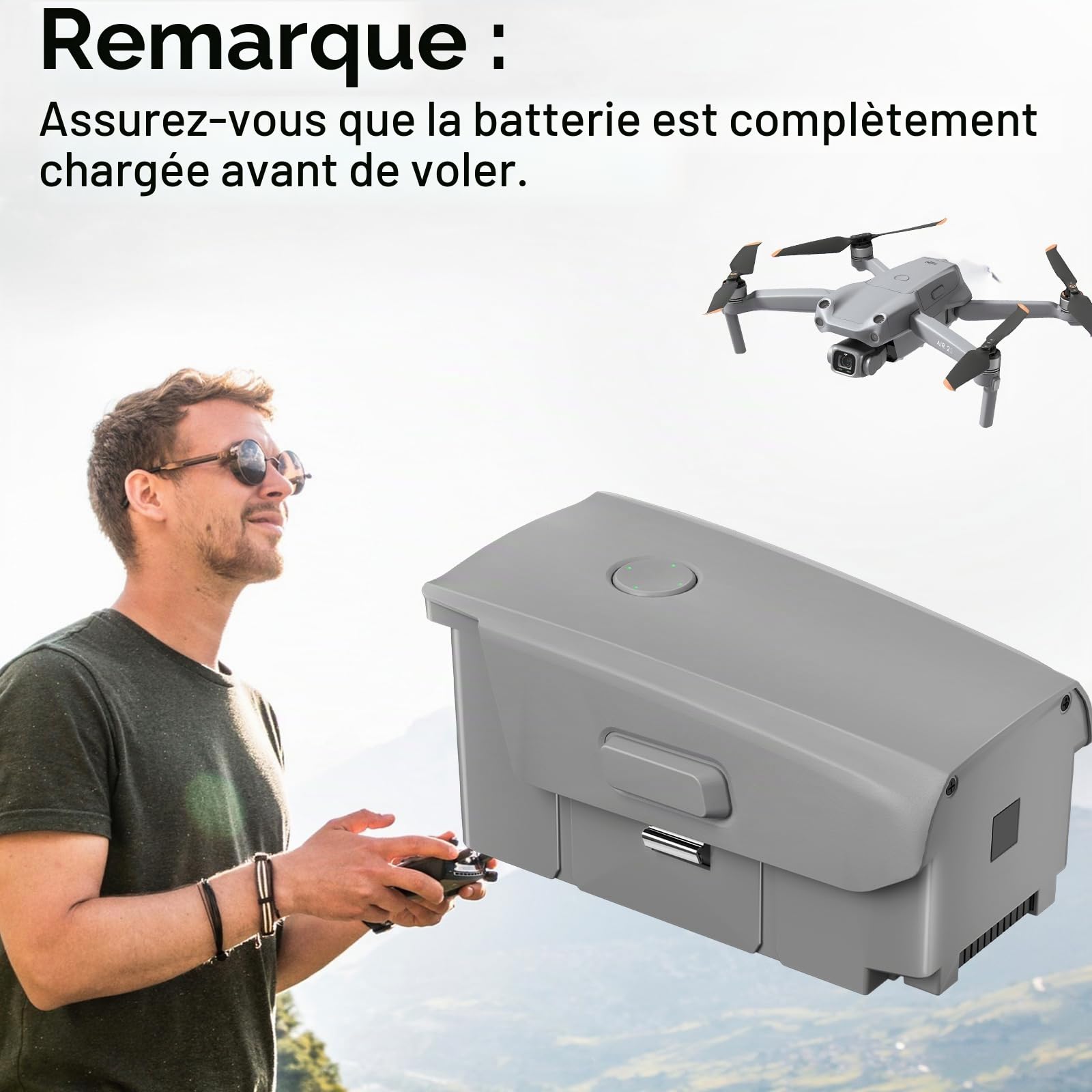 Homesuit Mavic Air 2 Batterie intelligente 3500 mAh 11,5 V pour DJI Mavic Air 2/DJI Mavic Air 2S