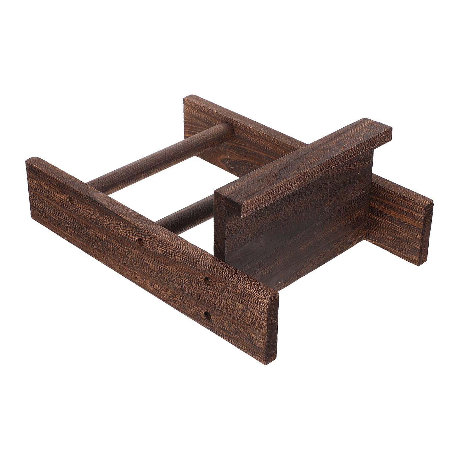 Porte-serviettes en bois marron avec étagère rustique Housoutil pour la maison