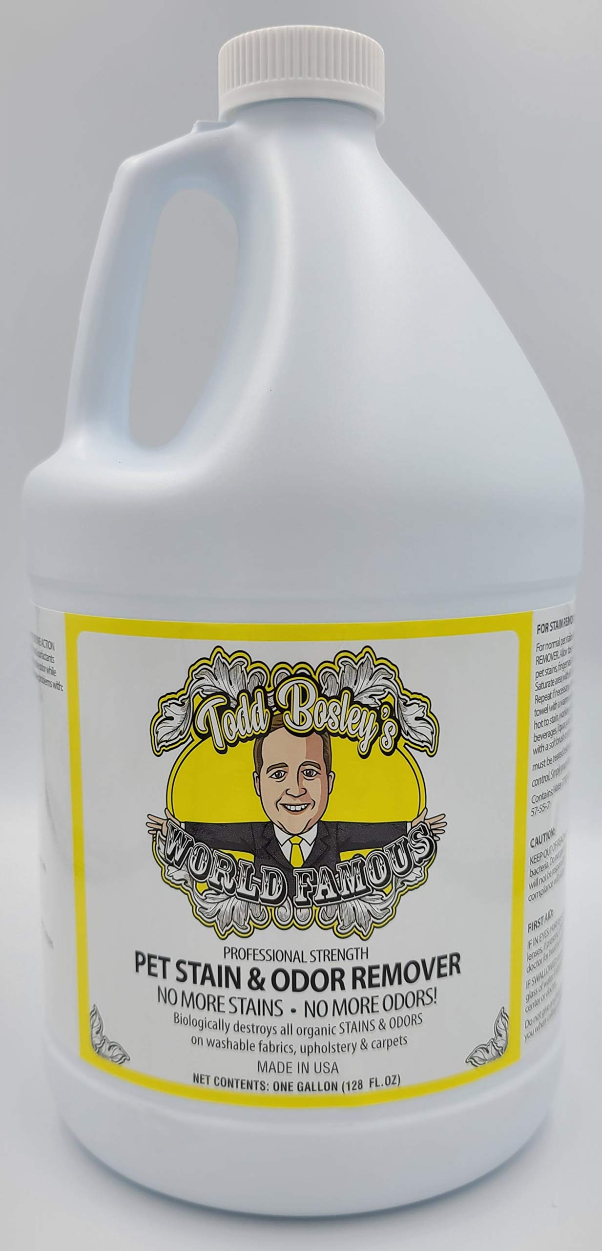 Todd Bosley's World Famous Professional Strength Pet Stain & Odor Remover - 2 Gallons - Powerful Enzymes That Remove The Odor Completely, Not Just Mask It, Leaving An Incredibly Pleasant Scent Behind!