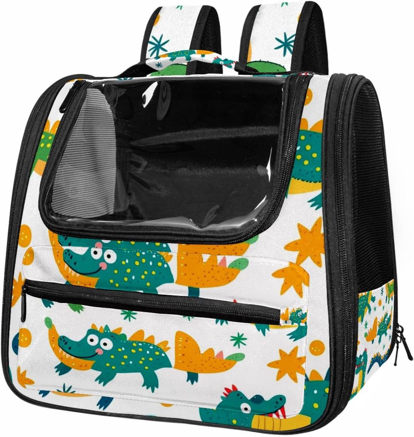 Cute Crocodile (14) Pet Carrier Airline Approved Soft Sided Portable Cozy Travel Pet Bag, Car Seat Safe Carrier for Cats and Dogs