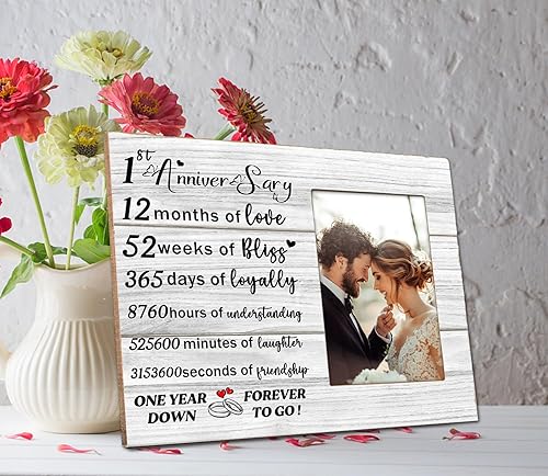 Miniatura 4 de Marco de fotos para el primer aniversario, regalos para el primer aniversario de la pareja, regalos de matrimonio de aniversario para él, ella,