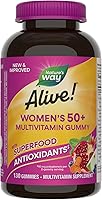 Nature's Way Alive! Women's 50+ Gummy Multivitamin - Mixed Berry, Supports Heart, Brain, Bones & Energy, 130 Count