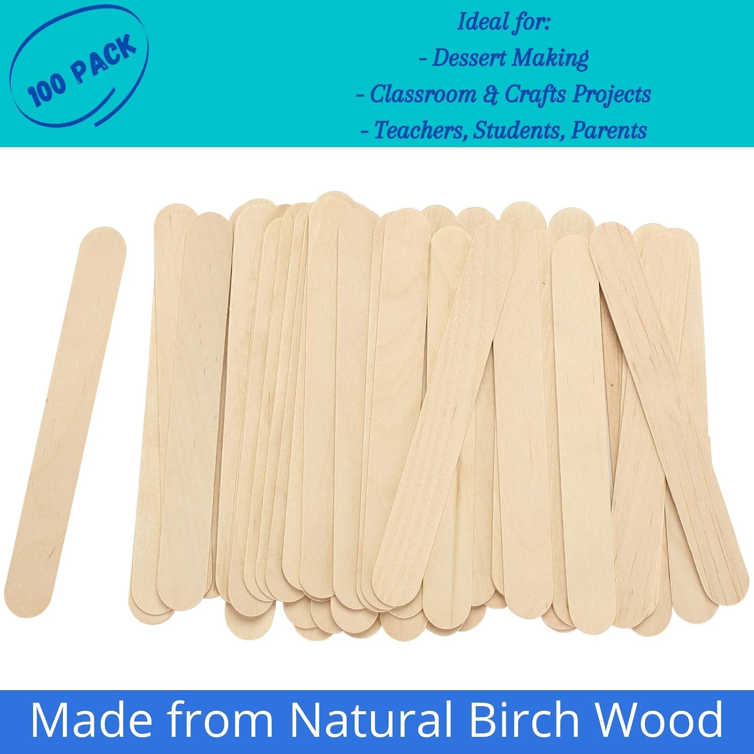 Mr. Pen- Craft Sticks, Jumbo Popsicle Sticks, 100 Pack, 5.75 inch, Large Popsicle Sticks, Large Craft Sticks, Large Waxing Sticks, Wood Sticks for Waxing, Jumbo Popsicle Sticks for Crafts