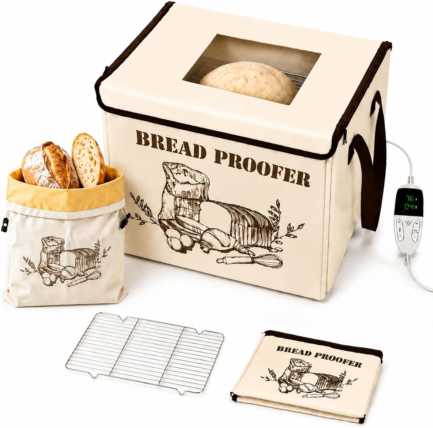 Folding Bread Proofing Box for Sourdough Homemade with 50-113℉ Temp Control