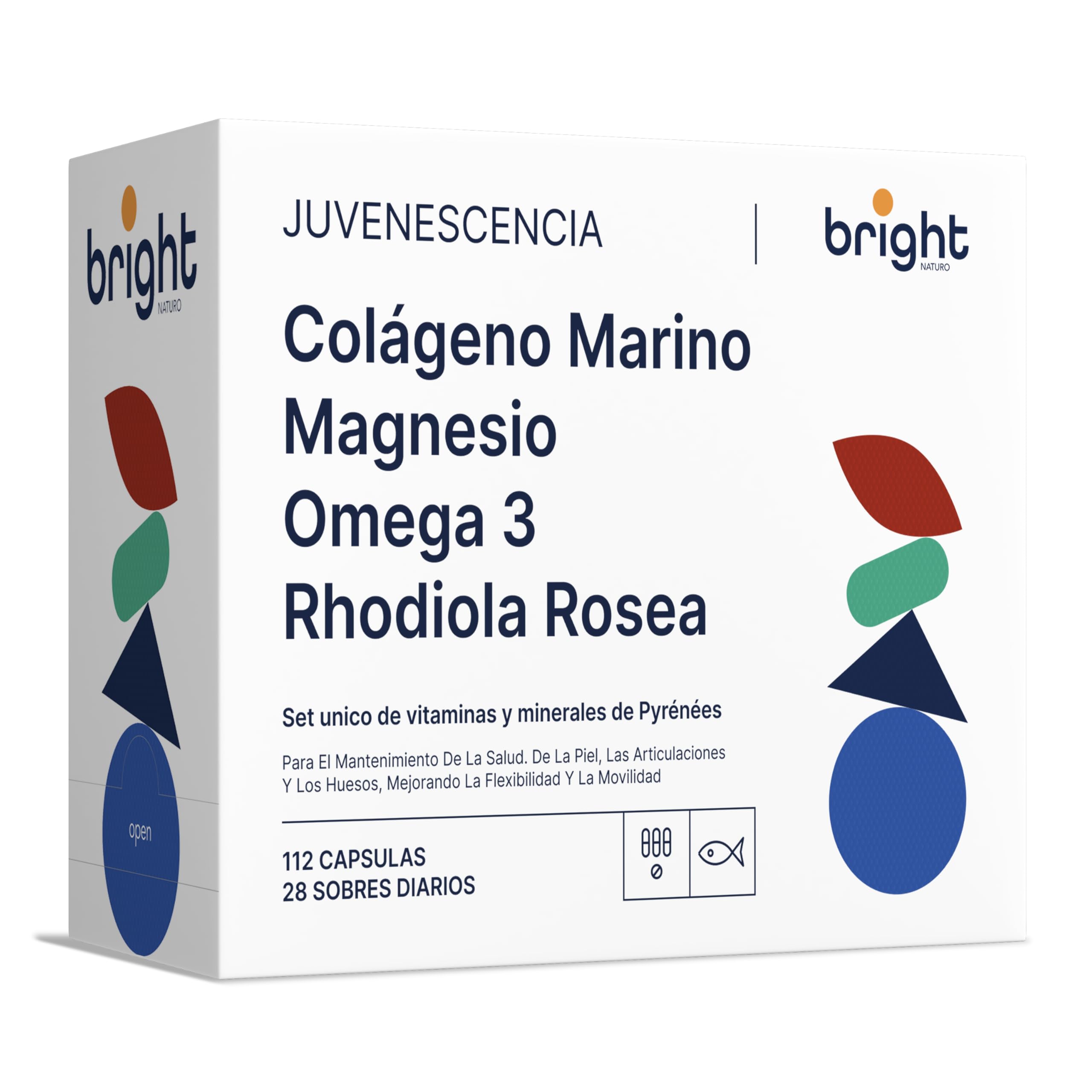 Colágeno marino hidrolizado Ácido-hialurónico + Magnesio Quelado + Omega 3 + Rhodiola Rosea- tu aliado esencial para preservar la juventud, vitalidad y regeneración del cuerpo | 28 Dosis Diarias