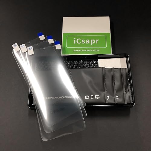 Miniatura 2 de No es de vidrio Paquete de 3 protectores de pantalla para Galaxy S21 Ultra 5G, HD, ultra delgado, película de PET flexible, plástico duro para