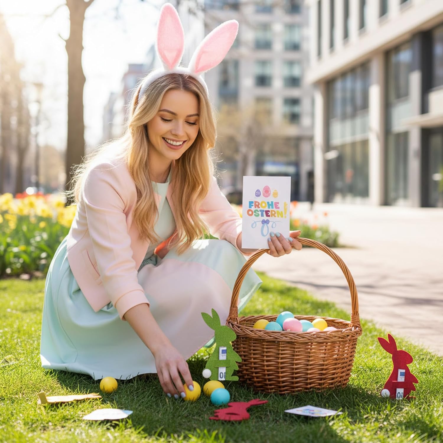 Pack of 8 Money Gift Easter Packaging, Easter Gifts Adult/Child, Perfect for Packing Easter Gifts with Banknotes, Colourful Money Gift Packaging with Rabbit Decoration for Easter Nests