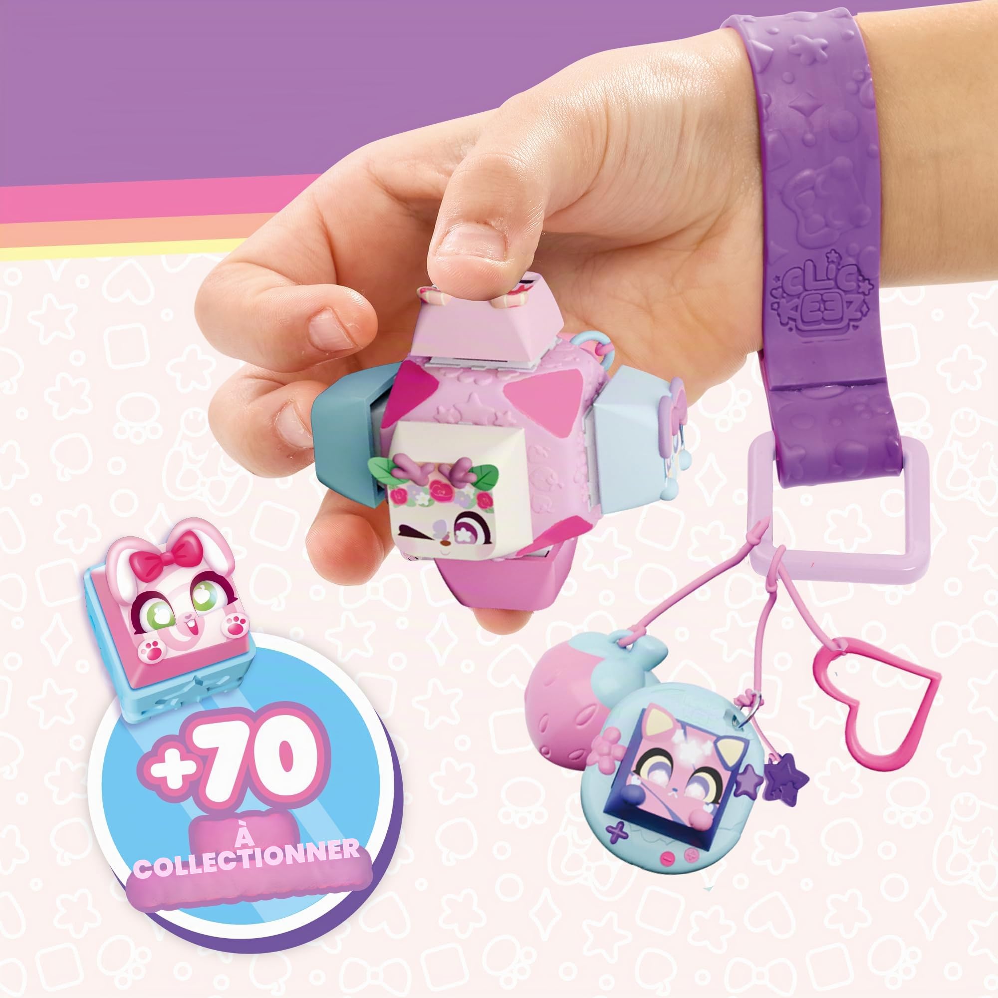 Bizak Clickeez 64554110 Lot de 5 Touches Clickezz, 1 Surprise et Exclusive, Clavier Anti-Stress