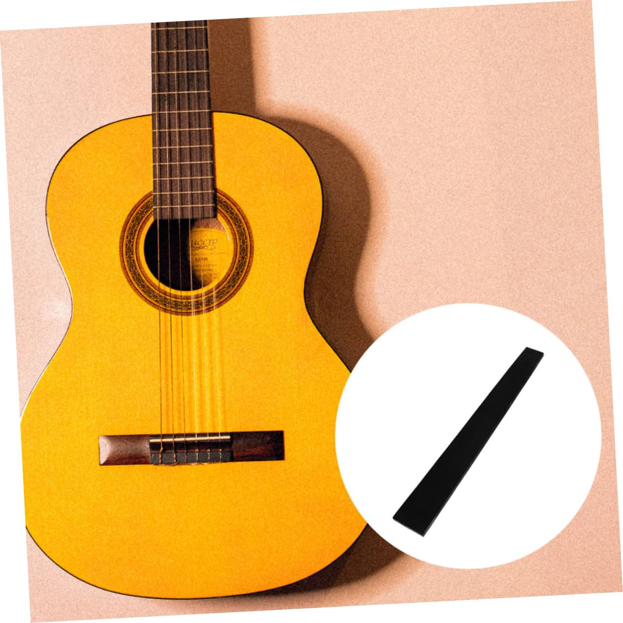 Ebenholz Gitarrengriffbrett für Akustikgitarren, Schwarz | Stabiles Ersatzteil, Vollerer Ton, Traditionelles Zubehör für Musiker und Gitarrenbauer
