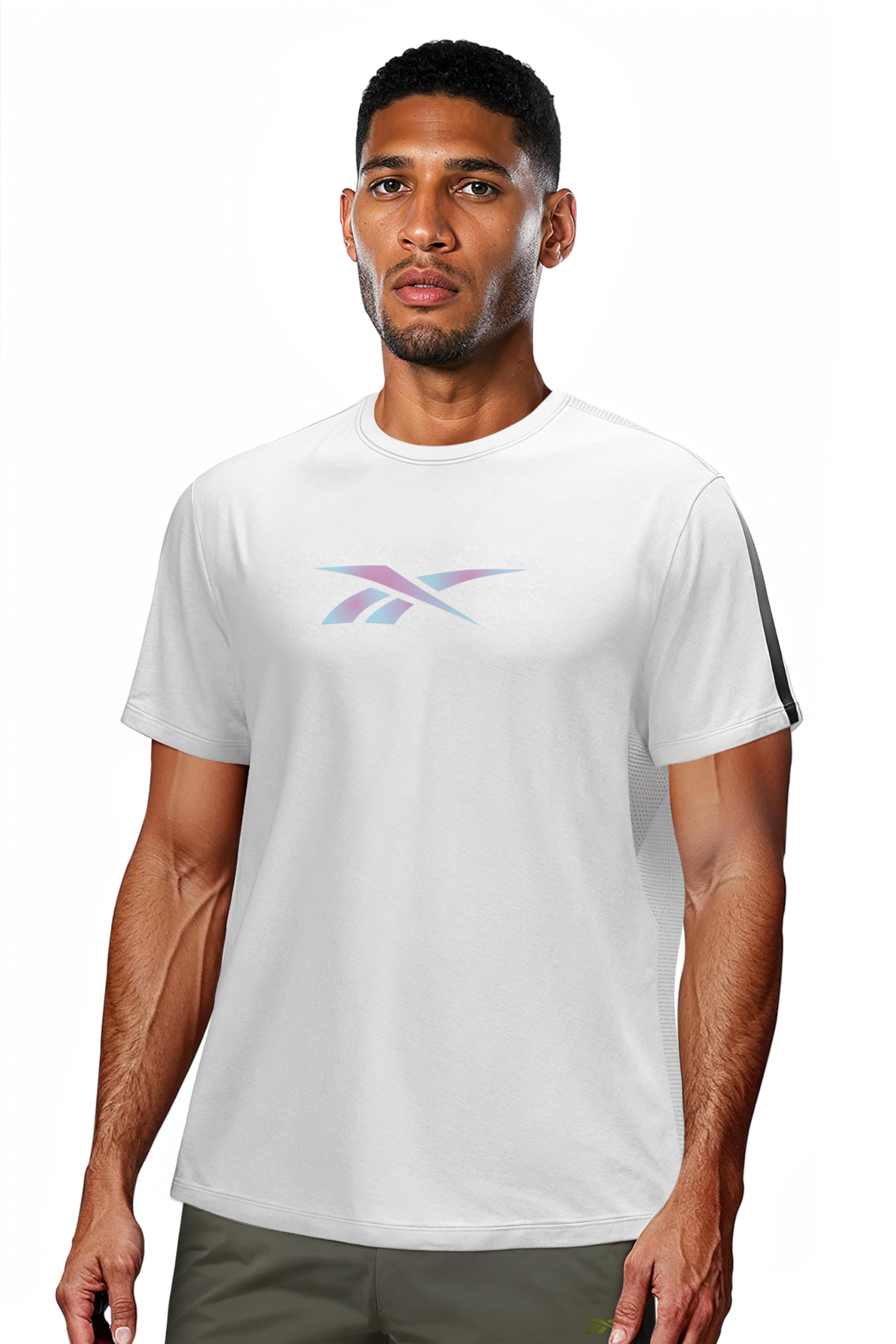 Men's T-Shirt |Training | Colourburst Vec Perf Tee | Round Neck | Regular Fit | Half Sleeve | 100% Polyester with Speedwick Tech
