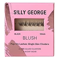 Vista 11 de Silly George Pestañas emergentes de un solo tamaño, kit de racimo de pestañas postizas prepegadas en 1 paso, extensiones de aspecto natural, paquete
