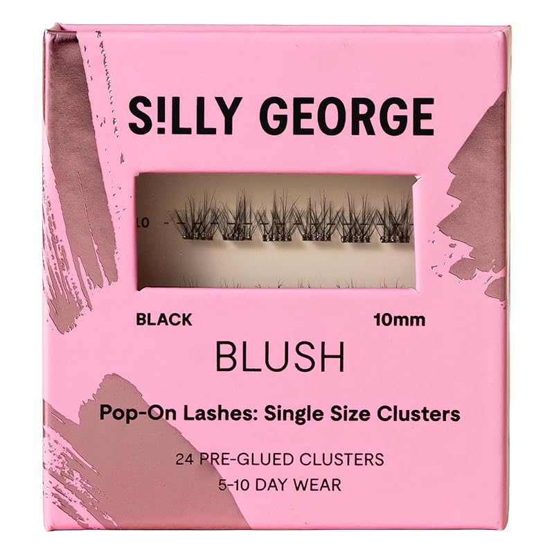Cílios postiços em clusters pré-colados Silly George Pop-On Singles Blush 10mm, 24 unidades