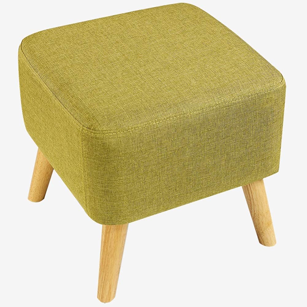 Pouf repose-pieds salon en coton vert pour coin lecture chaleureux