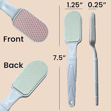 Double-Sided Pumice Stone & Foot File Rasp Heels Scraper Scrubber Cracked Feet Instant Exfoliator Buffer Dead Hard Skin Callus Remover Elbows Hand Feet Pedicure Tool Corn Softener Sole Smoother