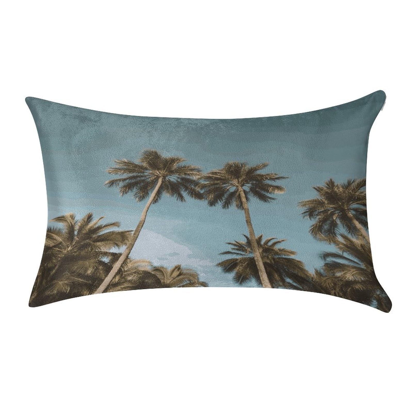 MUSM Tall Tropical Palm Trees Pillow Case 12"X20" Luxury Velvet Throw Pillow Cover Fade Resistant Cozy Soft Pillowcases Pillow Protector Pillow Shams Lumbar Pillow Shells for Home&Gifts