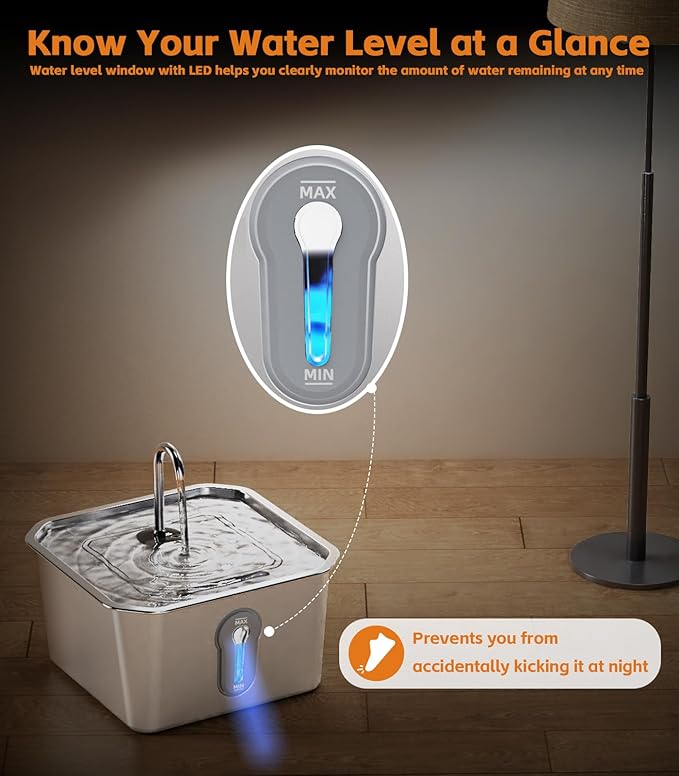 Fuente de Agua Automática para Gatos Acero Inoxidable 4L con 3 Filtros miniatura 7