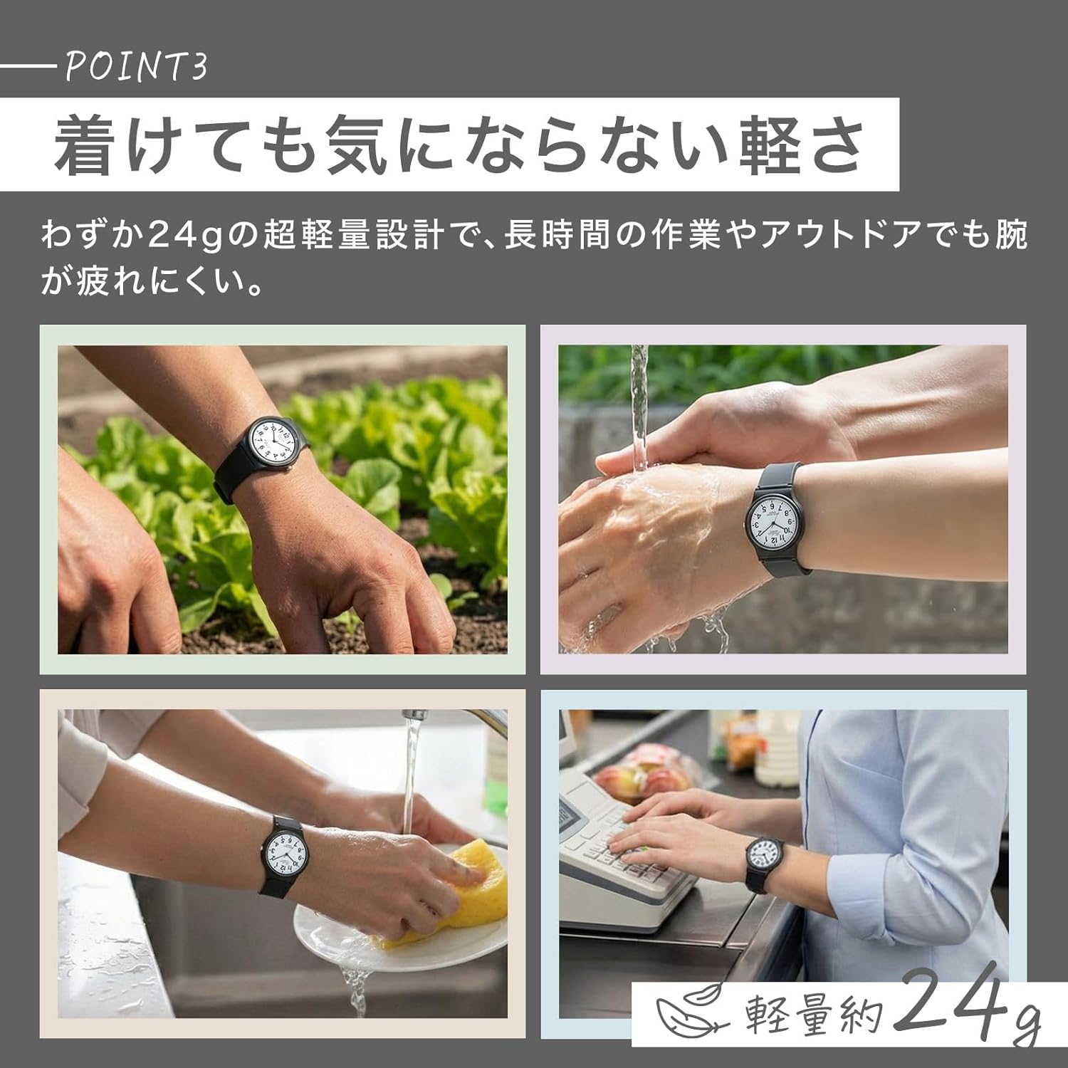 【Amazon.co.jp限定】[シチズン Q&Q] 腕時計 アナログ 防水 ウレタンベルト V06A-520VK