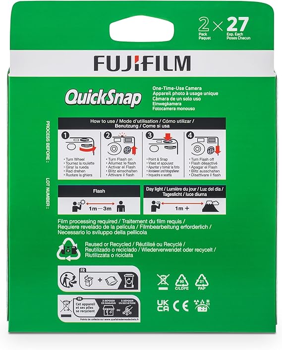كاميرا Fujifilm QuickSnap Flash 400 للاستخدام لمرة واحدة - 2 Pack
