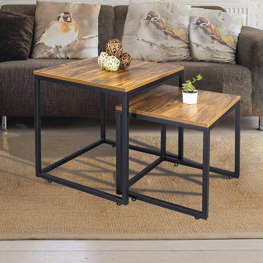 Blасk Frіdау - 80% оƒƒ DIMAR GARDEN 2 Set Coffee Table Industrial Style Simple Assembly,Heavy-Duty Steel Frame, Nesting Tables Living Room Chеареѕt 🛒 DIMAR GARDEN 2 Set Coffee Table Industrial Style Simple Assembly,Heavy-Duty Steel Frame, Nesting Tables Living Room