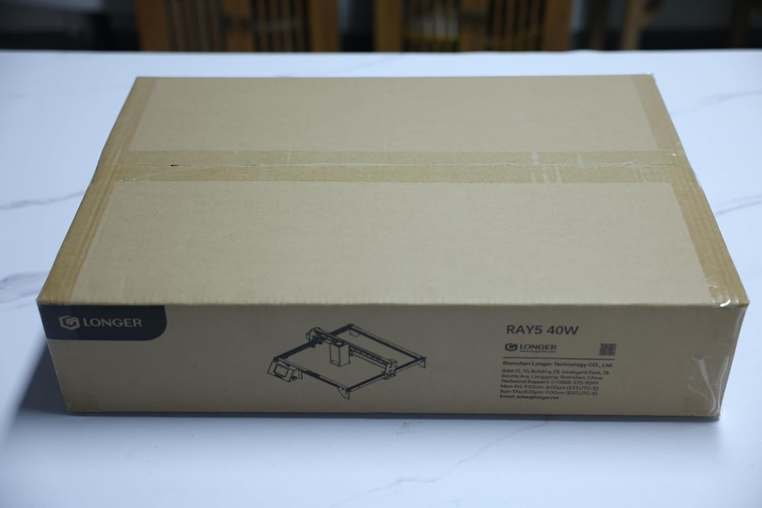 LONGER RAY5 40000mW Laser Engraver with Air Assist,3.5” Color Touch Screen, App Offline Control, High-Precision Laser Cutter for Wood, Metal, Acrylic, Tumblers & Cylindrical Objects