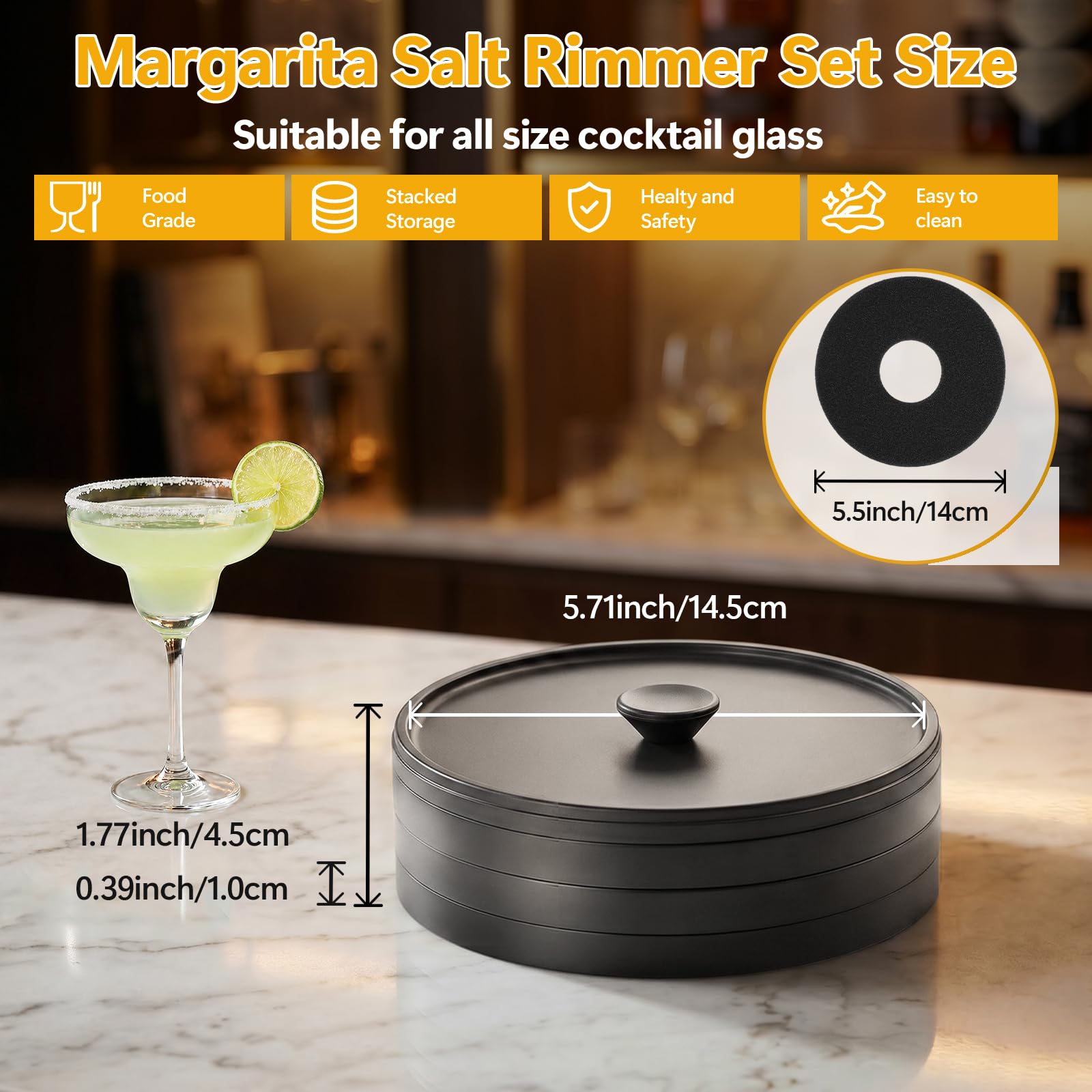 Margarita Salt Rimmer Set - Stackable Cocktail Station -2 Margarita Salt Rimmer Set - Stackable Cocktail Station -2