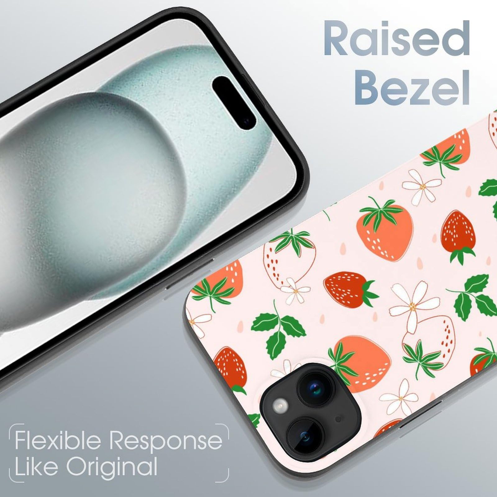 Amazon.co.jp: iPhone 15用 ケース いちご柄 苺柄 イチゴ柄 iPhone 15