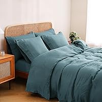 Vista 19 de S VICTORY SYMBOL - Juego de funda de edredón de lino 100% orgánico, juego de ropa de cama de lino francés lavado a piedra, funda de edredón