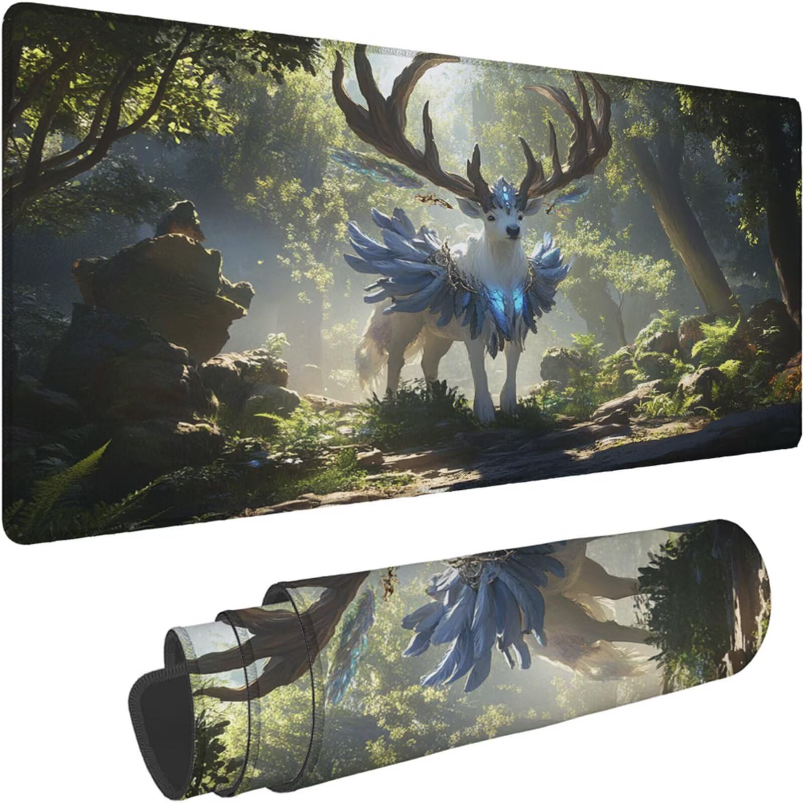 Gamingowa podkładka pod mysz 1200 x 600 x 3 mm, XXL, wodoszczelna, odporna na ścieranie, z przyszytymi krawędziami, podkładka na biurko, poprawia prędkość i precyzję, do komputera, laptopa, komputera