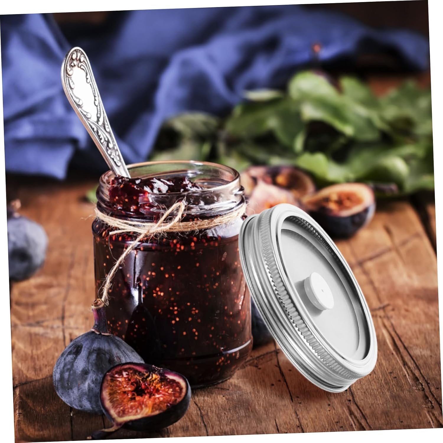 Mason Jar Vacuum Sealer Kit Food-Grade 304 Stainless Steel Lids Airtight Hand Pump Vacuum Seal for Regular Mouth Jars for Home Canning and Food Preservation Style