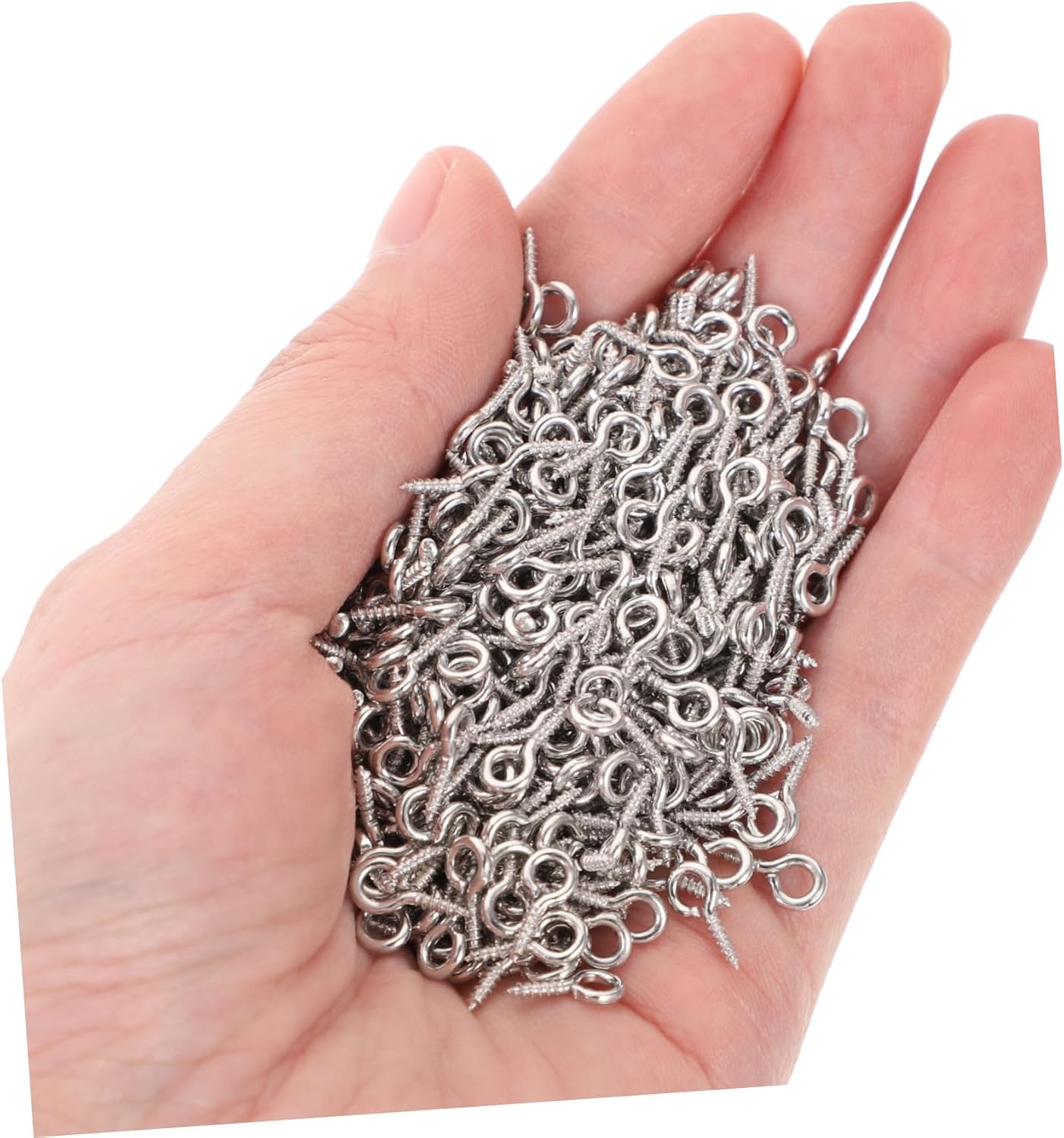 600pcs 10mm Small Metal Eye Screws Connectors and Eye Pin Bails for Jewelry Making Crafts DIY Necklace and Earring Supplies