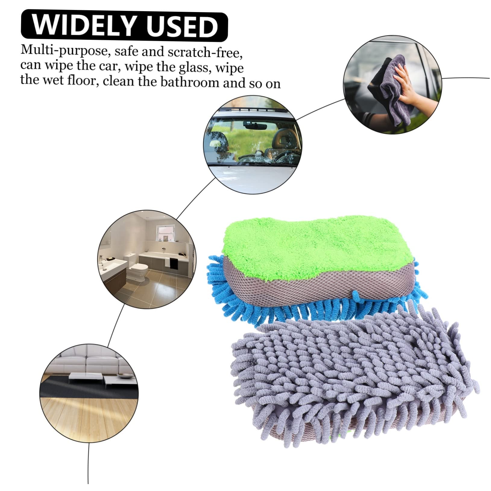 Baluue 4stücke Auto Waschblock Mikrofasern Reinigungsgadget Für Autoinnenräume Böden Badezimmer Langlebig Kratzfrei Vielseitig Nutzbar